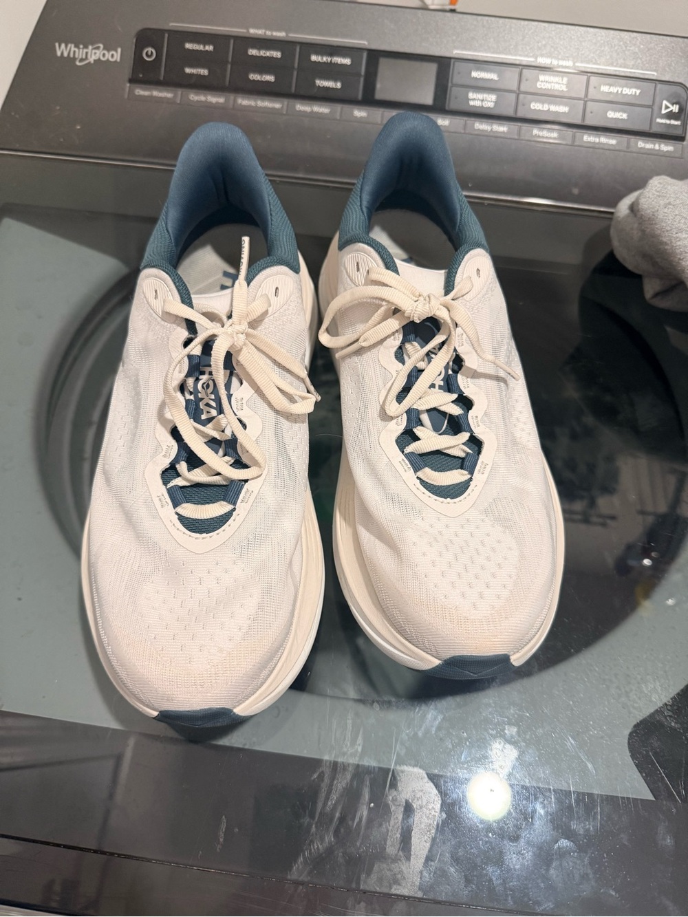 Hoka One One Kawana 3 Women's Running Sneakers in White and Navy Blue